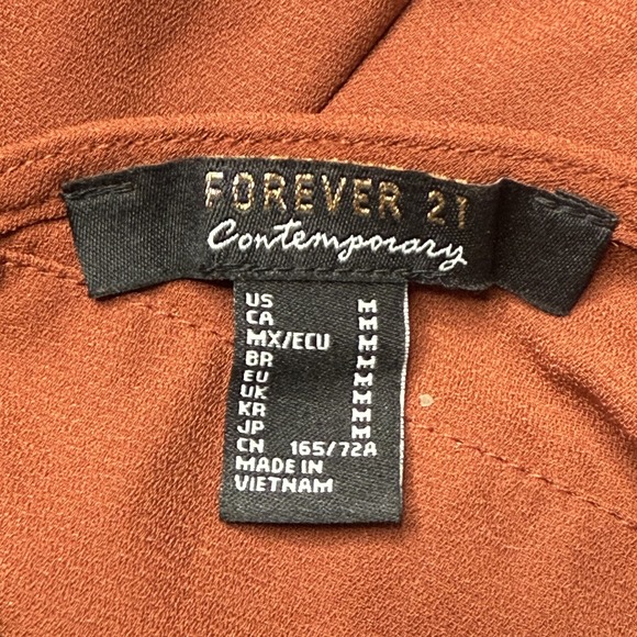 Forever 21 Jumpsuit Womens Medium Brown Halter Wide Leg Plunge Neck New - Picture 5 of 6